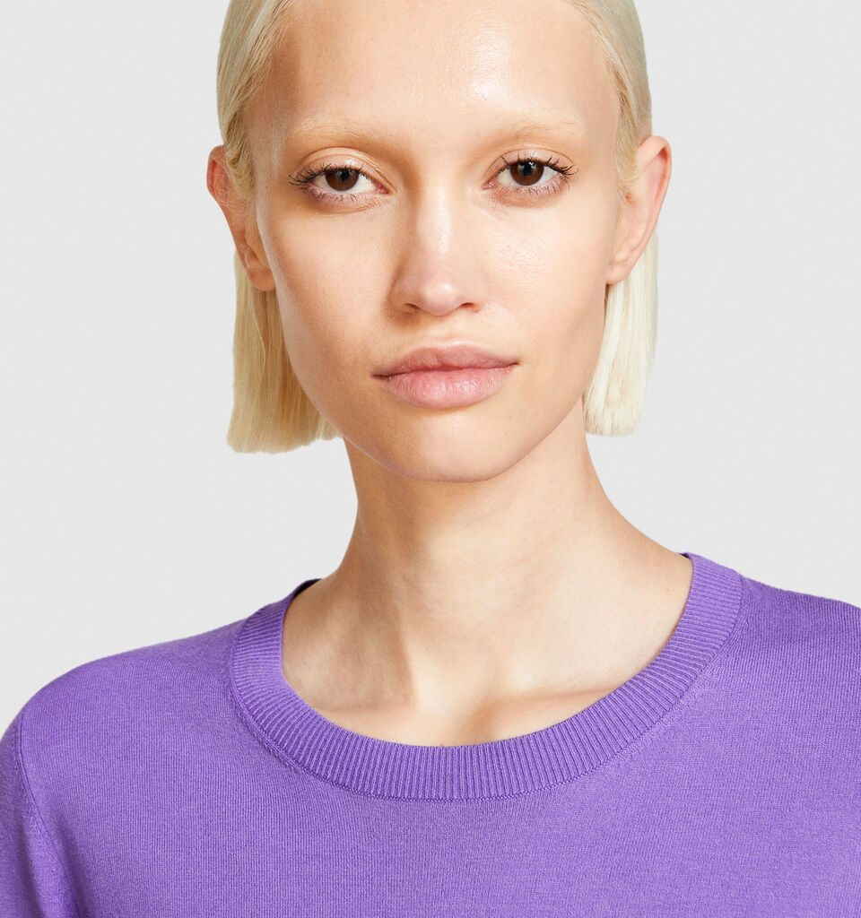 Solid colored sweater - women's crew neck sweaters - Lilac | Sisley image number 5